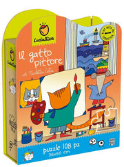 Ludattica Il Gatto Pittore Di Nicoletta Costa Puzzle 180pz. Puzzle per Bambini Colorato Dai 3 Anni 36x50cm