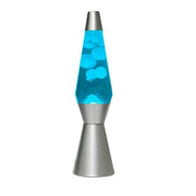 Lampada Lava Bullet Silver Blu Lampada per Illuminazione D'atmosfera Effetto Cromatico Sensoriale 10.2 X 40cm