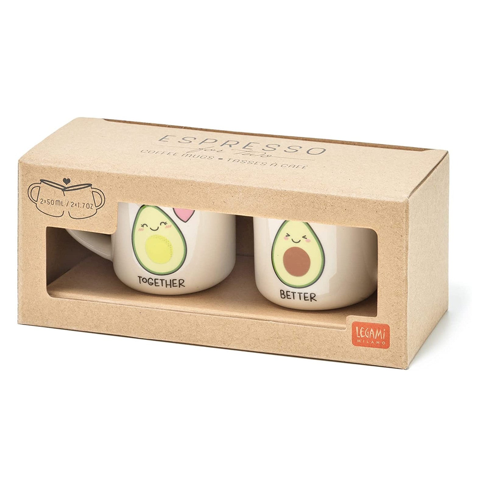 2 TAZZINE DA CAFFE AVOCADO LEGAMI