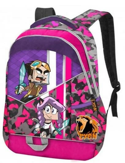 Zaino per La Scuola Zip Lyon Rosa Zaino Con Spallacci Regolabili 44 X33 X21cm
