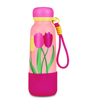 BOTTLE CON LACCETTO FIORI CARTOMANIA CHILL & REFILL