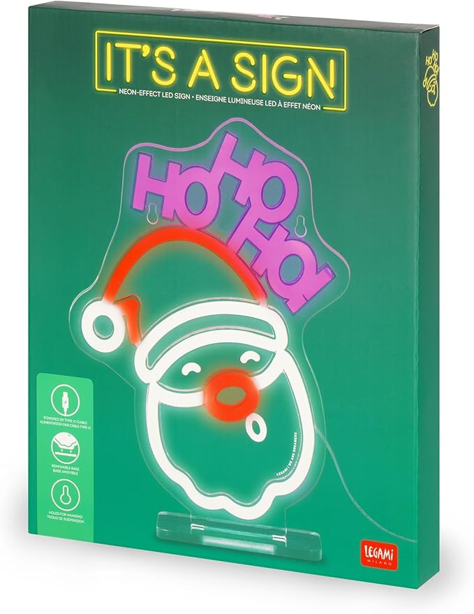 INSEGNA LUMINOSA BABBO NATALE EFFETTO LED LEGAMI