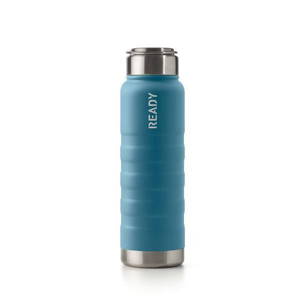 Borraccia Termica A Tenuta Stagna In Acciaio Inox Blu Intempo Borraccia Termica Ready 650ml Con Fondo In Metallo E Impugnatura Soft Touch