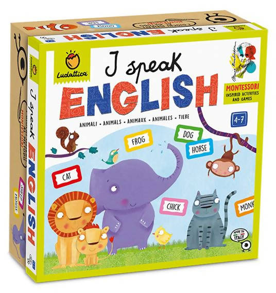 Ludattica I Speak English Gioco Didattico Montessori Inglese per Bambini per Lo Sviluppo Della Prima Infanzia Giocattolo per L’apprendimento Con Numeri Alfabeto E Disegni in Inglese