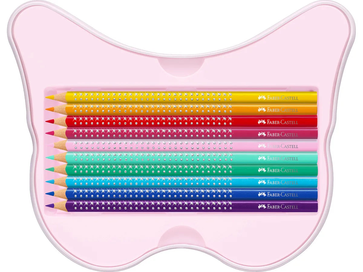 FABER-CASTELL - Astuccio farfalla 20 matite colorate sparkle assortiti