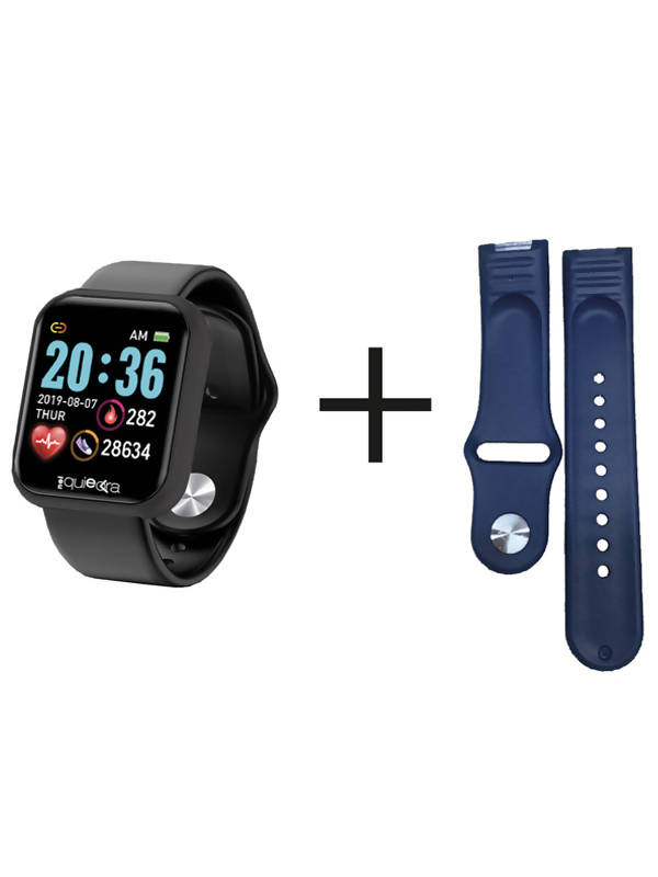 Nelquieora Smartwatch Cassa Nera Cinturino in Silicone Orologio Smartwatch Bluetooth E Compatibile Con Android E Apple