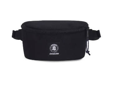 Invicta Marsupio Luck Nero Tinta Unita Casual Marsupio Unisex Regolabile Con Tasca Sul Retro