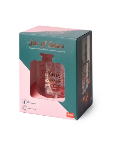 BOTTIGLIA IN VETRO CON FILO DI LUCI LED