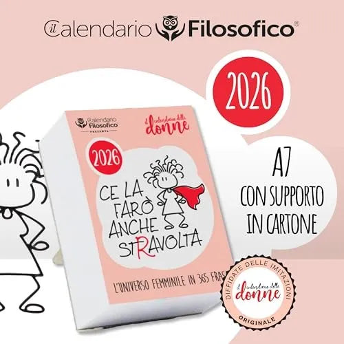 Calendario Filosofico 2025 Piccolo Donne A7 7,5 x 10,5 con Alette