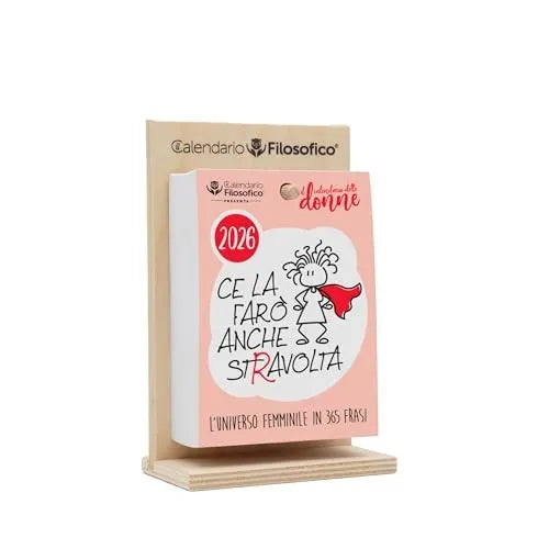 Calendario Filosofico Donne 2026 con Supporto in Legno