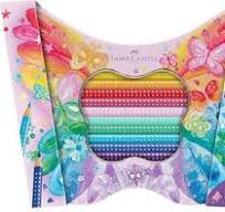 FABER-CASTELL - Astuccio farfalla 20 matite colorate sparkle assortiti