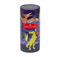 Tubo in metallo con 20 Pennarelli Connector Pens Dinosauro Faber-Castell