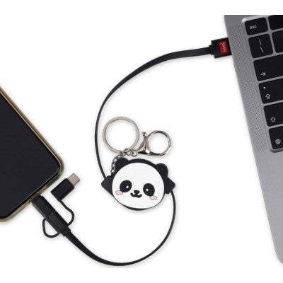 Cavo di Ricarica 3 in 1 Retrattile Panda - Charge 'N Roll