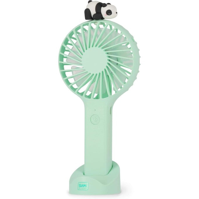 LEGAMI Ventilatore Portatile Ricaricabile con Base Mini Fan Panda