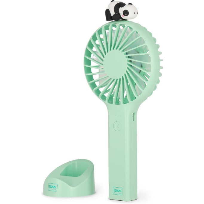 LEGAMI Ventilatore Portatile Ricaricabile con Base Mini Fan Panda