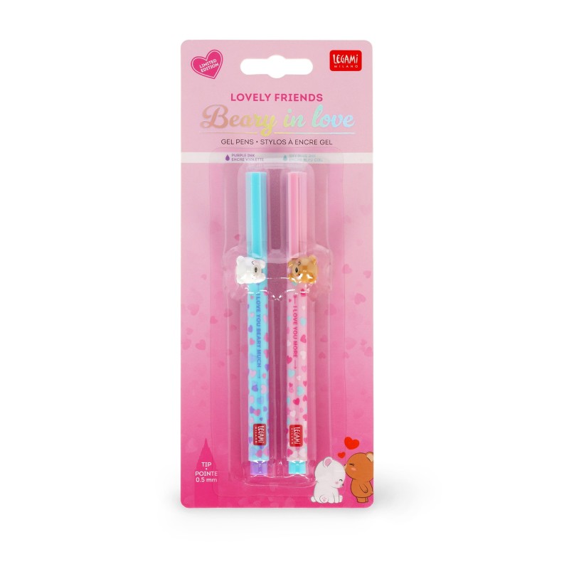 SET 2 PENNE GEL TEDDY IN LOVE LEGAMI