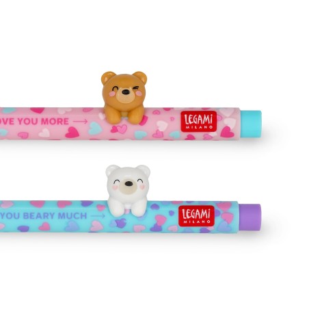 SET 2 PENNE GEL TEDDY IN LOVE LEGAMI