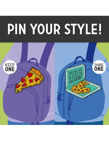 SET DI 2 SPILLE IN METALLO SMALTATO LEGAMI - PIN YOUR STYLE! - PIZZA