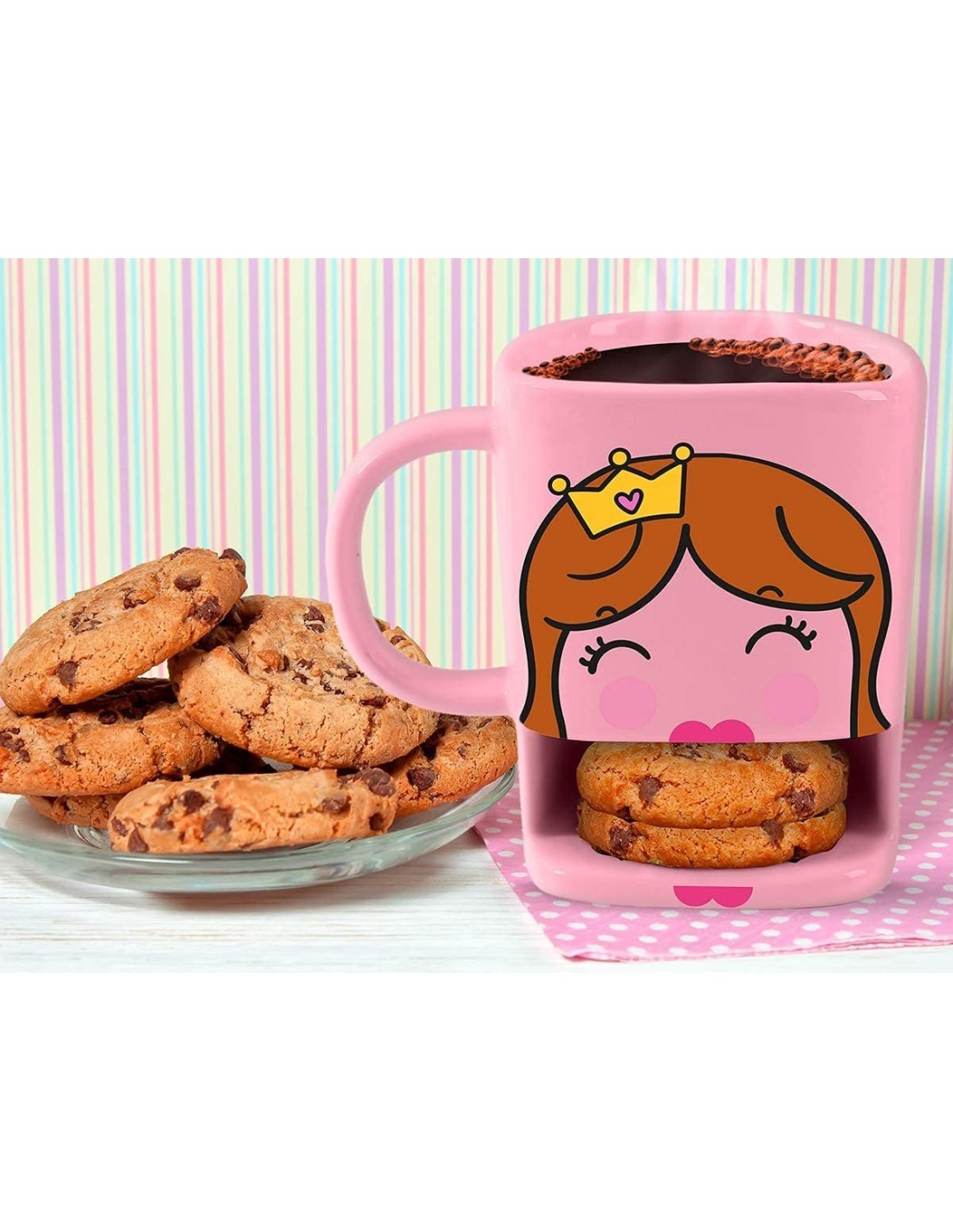 Tazza in ceramica Principessa porta biscotti 250 ml