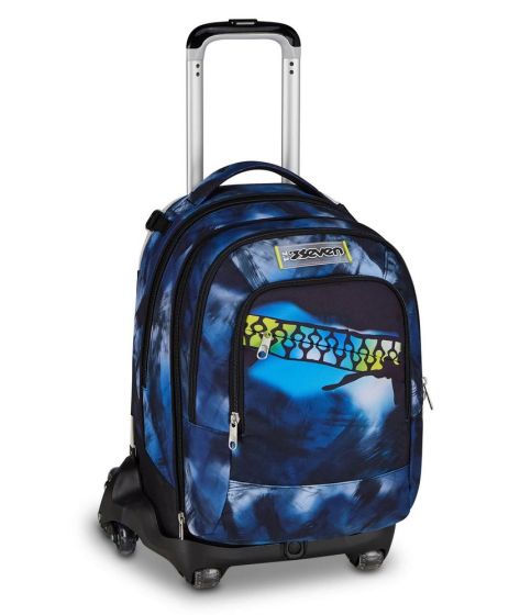 Trolley scuola Seven Jack 8 ruote Detach Blu Fusion