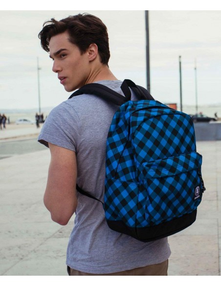ZAINO INVICTA - CARLSON - Blu e Nero Plaid -27 LT